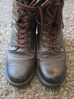 Taos Womens Brown Lace-Up Leather Boots